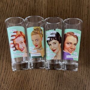 Vintage-Inspired Sassy Quote Shot Glasses